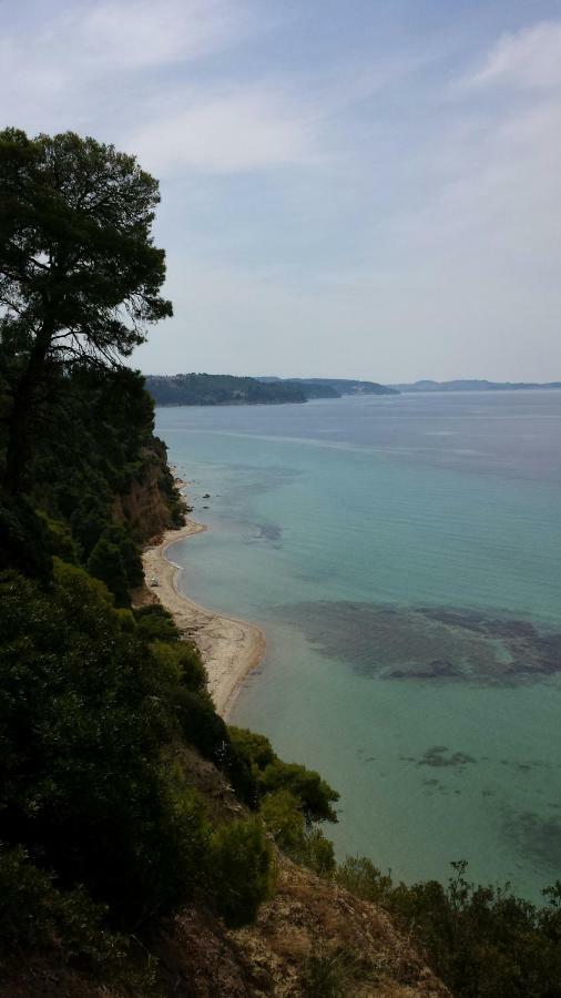 Sani Beach Villa Bagian luar foto